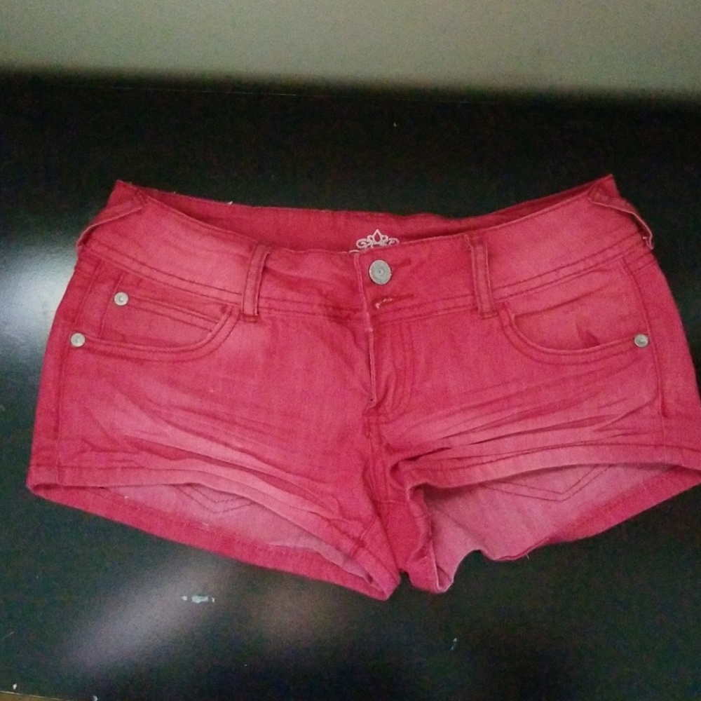 Red booty shorts